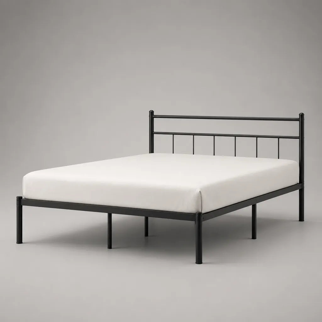 Metallbett Bettgestell aus Stahl Schwarz 140 x 200 cm